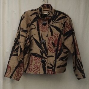 Painted Pony Asian Bamboo Print Jacket L